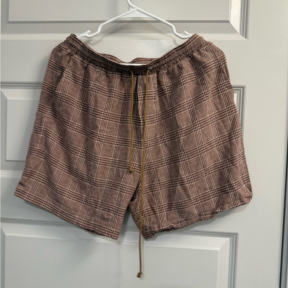 Nanushka Checkered Tan Men's Athletic Shorts